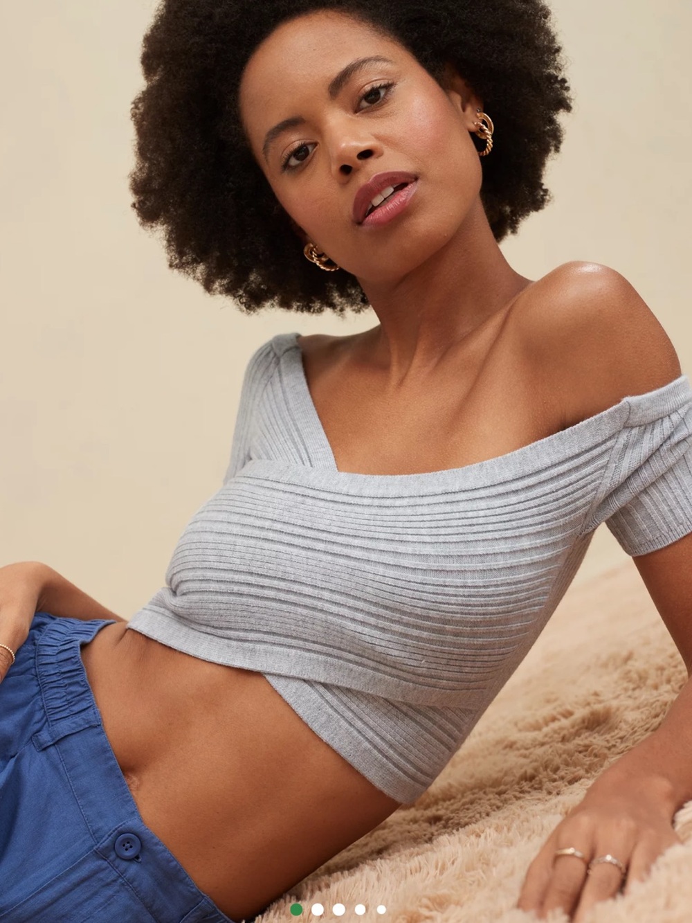 Aerie Reversible Sweater Cropped Top